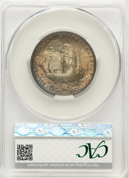 1920 50C Pilgrim CAC CACG Plus Commemorative Silver CACG MS66+