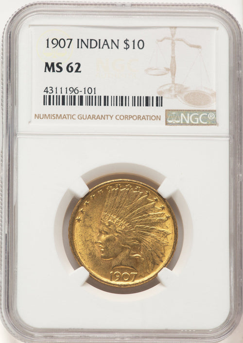 1907 $10 No Motto Indian Eagle NGC MS62 (784014014)