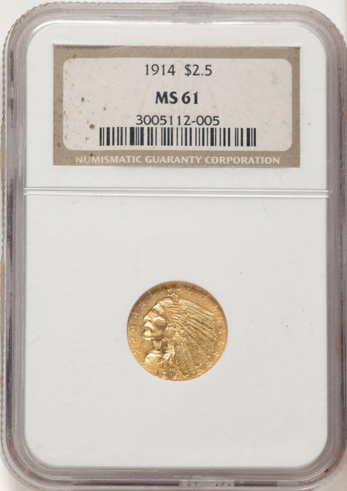 1914 $2.50 Indian Quarter Eagle NGC MS61 (784089004)