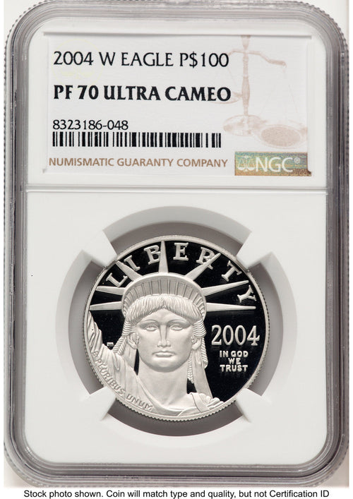 2004-W Proof Platinum Eagle 1 oz Brown Label NGC PF70