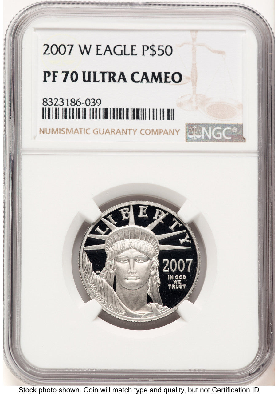 2007-W Proof Platinum Eagle 1/2 oz Brown Label NGC PF70 (784188011)