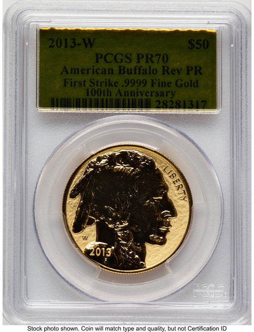 2013-W Reverse Proof Gold Buffalo 1 oz FS Gold Foil PCGS PR70 (784891002)