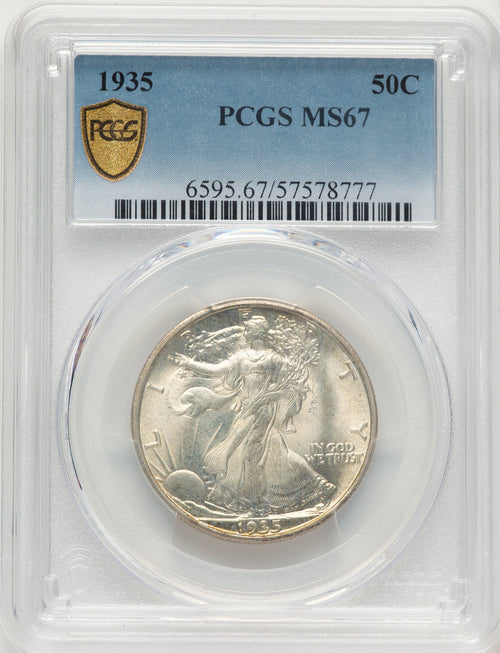 1935 50C Blue Gradient Walking Liberty Half Dollar PCGS MS67
