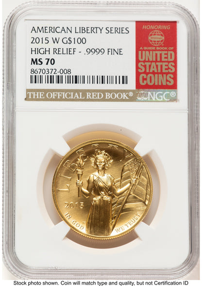 2015-W G$100 American Liberty High Relief Red Book NGC MS70