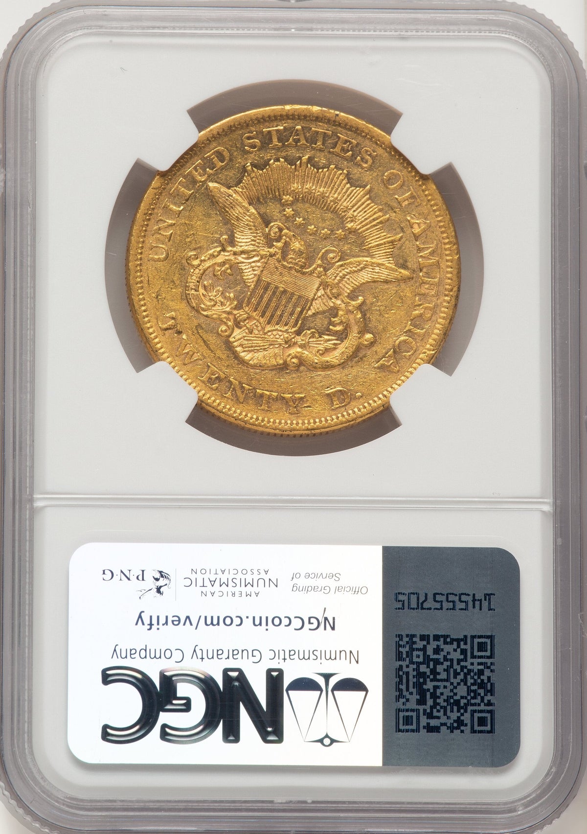1859 $20 Liberty Double Eagle NGC AU55