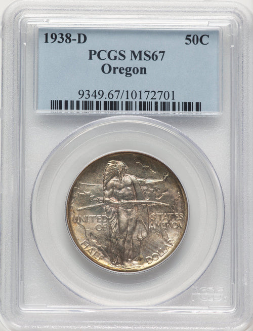1938-D 50C Oregon Commemorative Silver PCGS MS67
