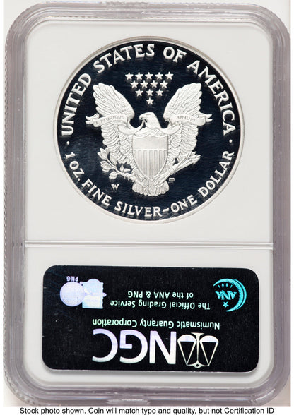 2007-W Proof Silver Eagle 1 oz Brown Label NGC PF70
