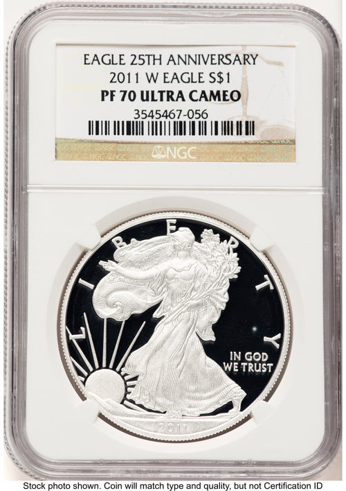 2011-W Proof Silver Eagle 1 oz Brown Label NGC PF70