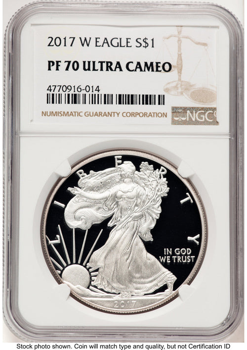 2017-W Proof Silver Eagle 1 oz Brown Label NGC PF70
