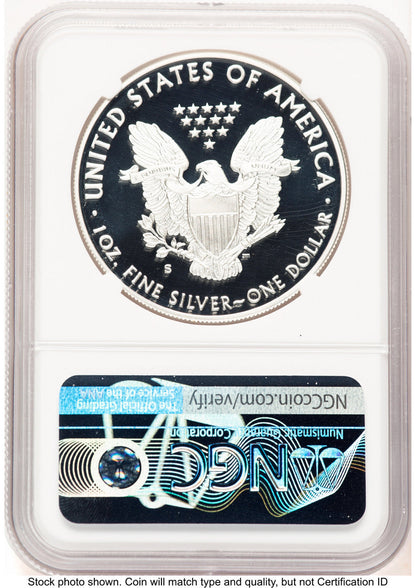 2020-S Proof Silver Eagle 1 oz FDI John NGC PF70 Mercanti