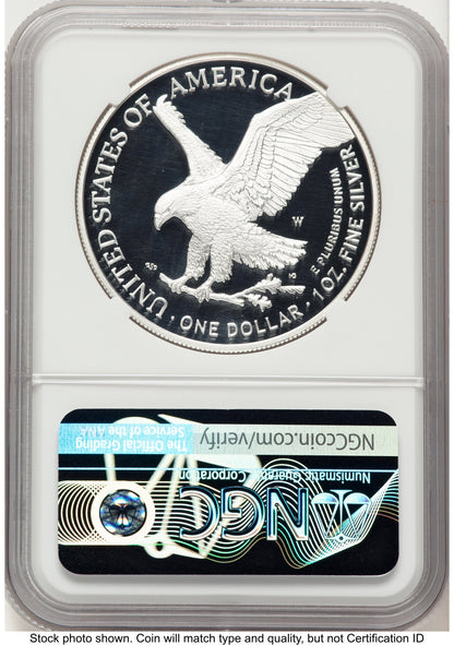 2021-W TY2 Proof Silver Eagle 1 oz ER Eagle 35th Anniversary Label NGC PF70