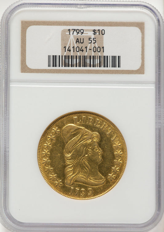 1799 $10 Lg Obv Stars Early Eagle NGC AU55