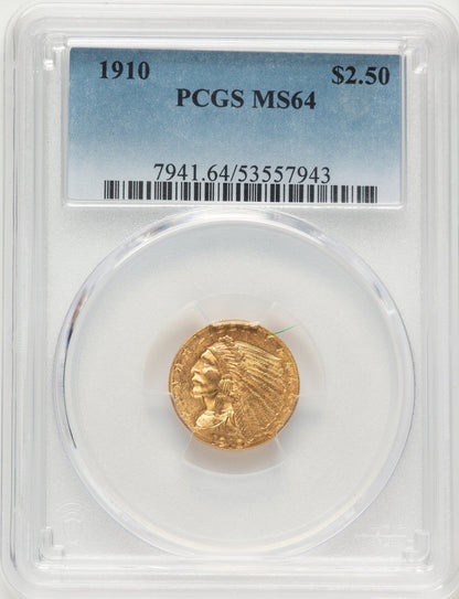 1910 $2.50 Indian Quarter Eagle PCGS MS64
