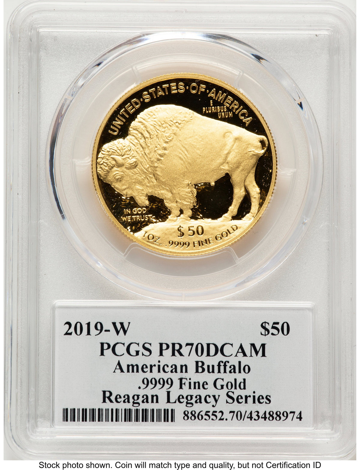 2019-W Proof Gold Buffalo 1 oz Reagan Legacy Series Michael Reagan PCGS PR70