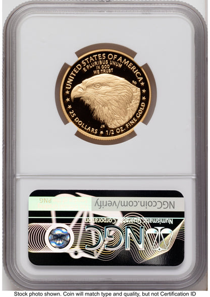 2023-W Proof Gold Eagle 1/2 oz NGC PF70 Ed Moy