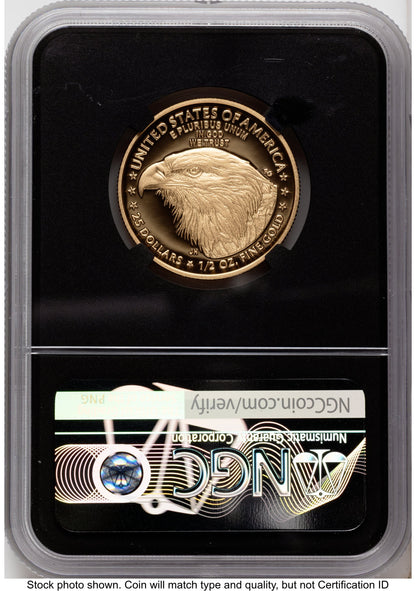 2021-W Type 2 Proof Gold Eagle 1/2 oz FDI Jennie Eagle Flag NGC PF70 Norris