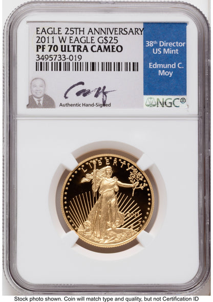 2011-W Proof Gold Eagle 1/2 oz NGC PF70 Ed Moy