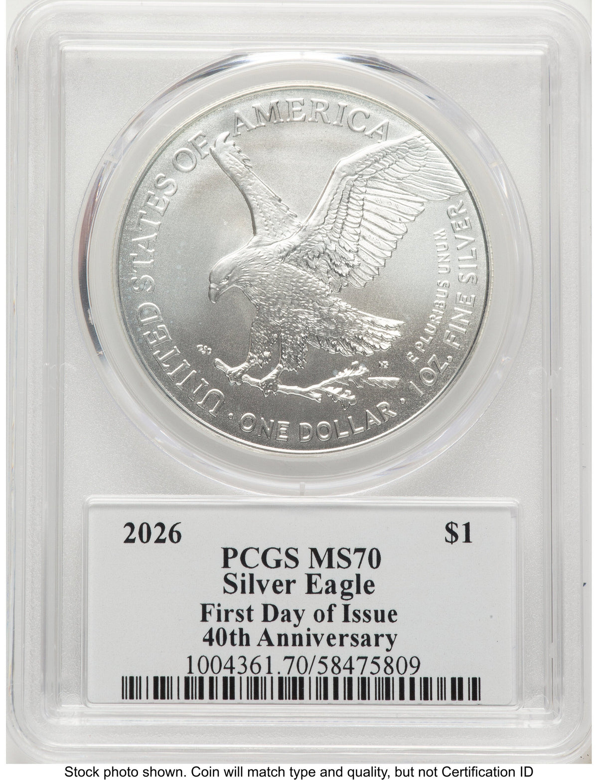 2026 Silver Eagle FDI Emily Damstra PCGS MS70