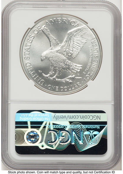 2021 Silver Eagle Type 2 FR Eagle 35th Anniversary Label NGC MS70
