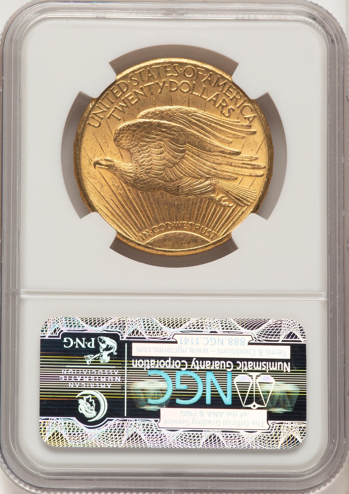 1911-D $20 Brown Label Saint-Gaudens Double Eagle NGC MS65+