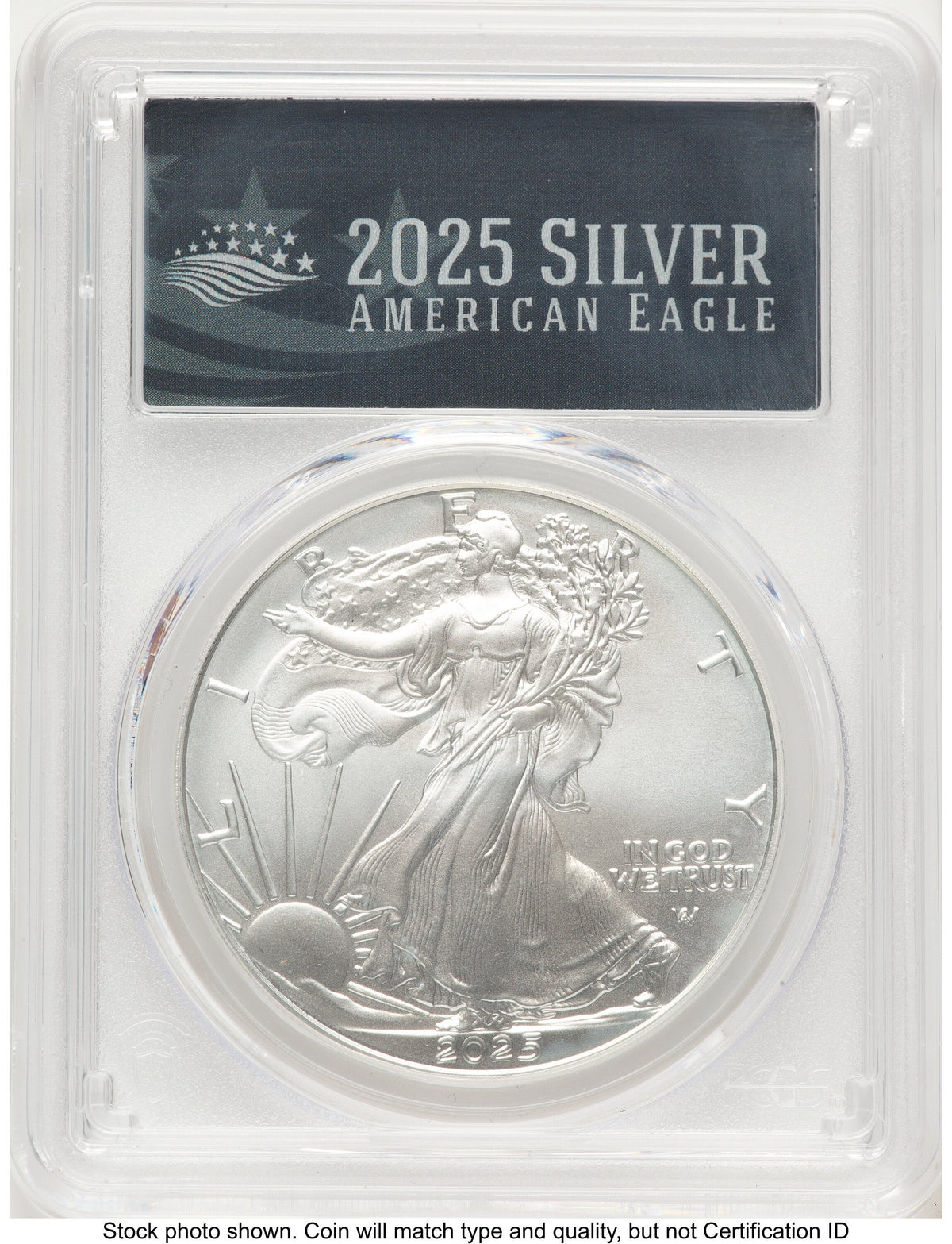2025-(W) Silver Eagle FDI 2025 Silver American Eagle Label PCGS MS70