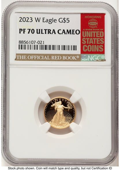 2023-W Proof Gold Eagle 1/10 oz Red Book NGC PF70