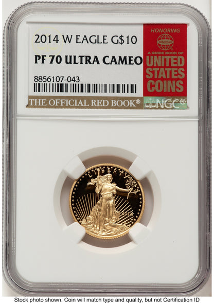 2014-W Proof Gold Eagle 1/4 oz Red Book NGC PF70