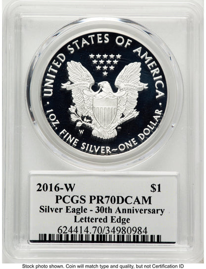 2016-W Proof Silver Eagle 1 oz Premier Label PCGS PR70