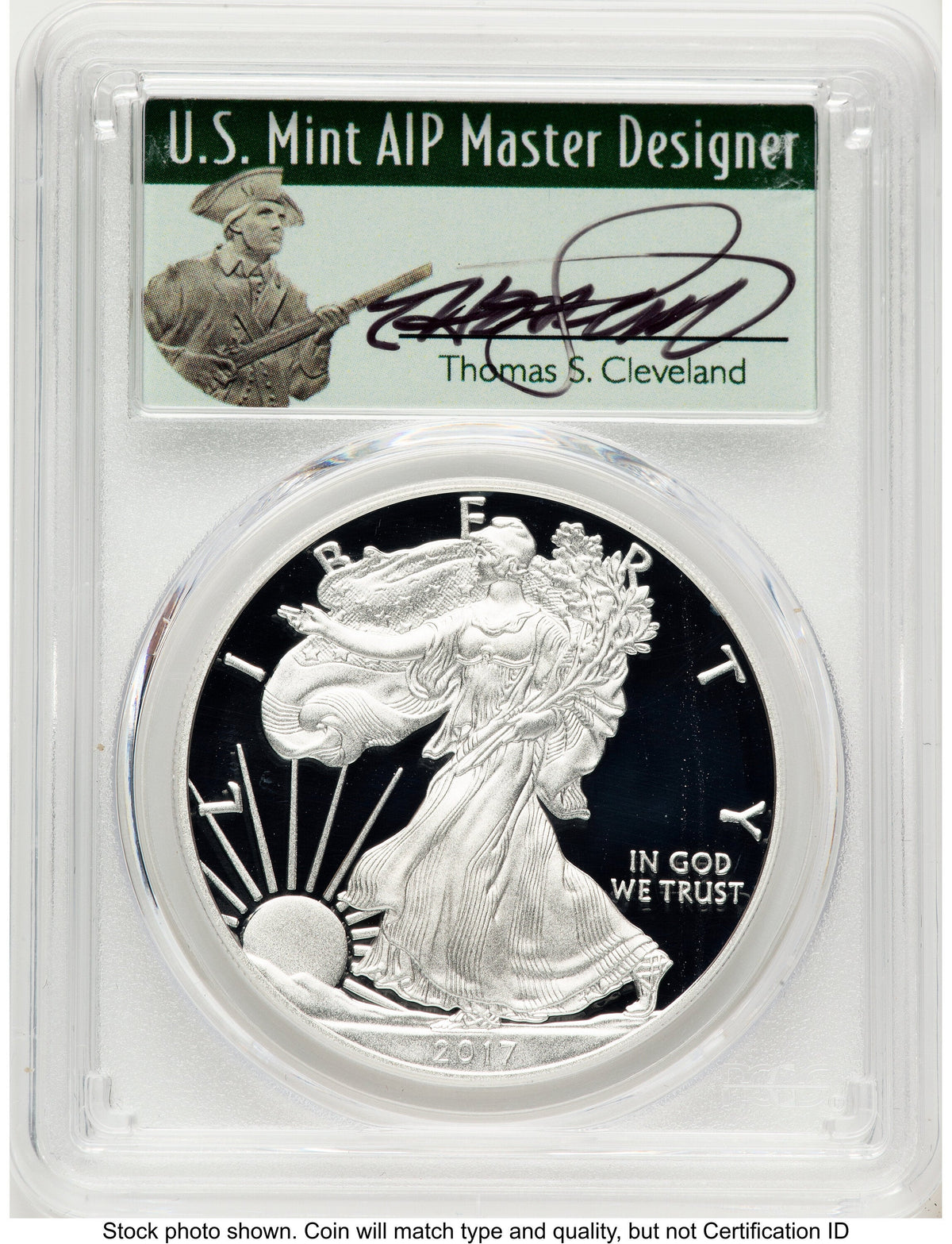 2017-W Proof Silver Eagle 1 oz WP Mint Hoard Thomas Cleveland Minuteman PCGS PR70