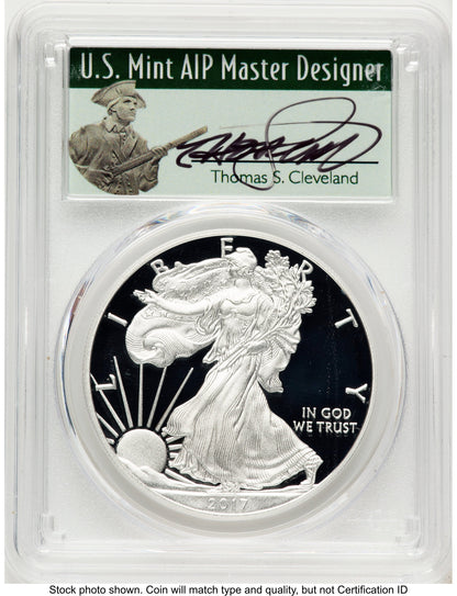 2017-W Proof Silver Eagle 1 oz WP Mint Hoard Thomas Cleveland Minuteman PCGS PR70