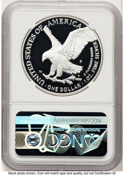 2021-S TY2 Proof Silver Eagle 1 oz FR Eagle Mountain Label NGC PF70