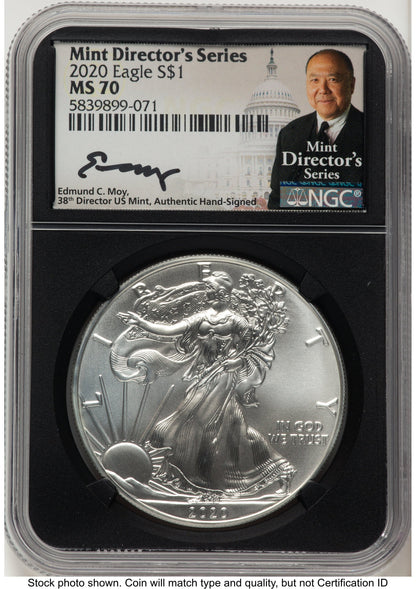 2020 Silver Eagle Mint Director's Series NGC MS70 Ed Moy