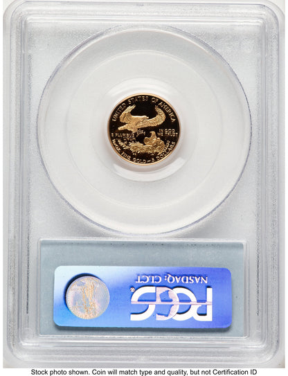 1999-W Proof Gold Eagle 1/10 oz Blue Label PCGS PR70