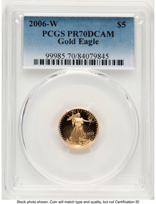 2006-W Proof Gold Eagle 1/10 oz Blue Gradient PCGS PR70