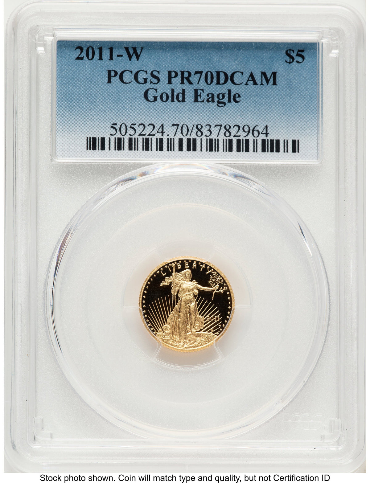 2011-W Proof Gold Eagle 1/10 oz Blue Gradient PCGS PR70