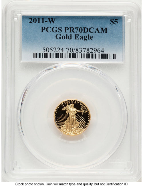 2011-W Proof Gold Eagle 1/10 oz Blue Gradient PCGS PR70
