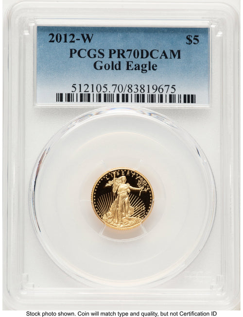 2012-W Proof Gold Eagle 1/10 oz Blue Gradient PCGS PR70