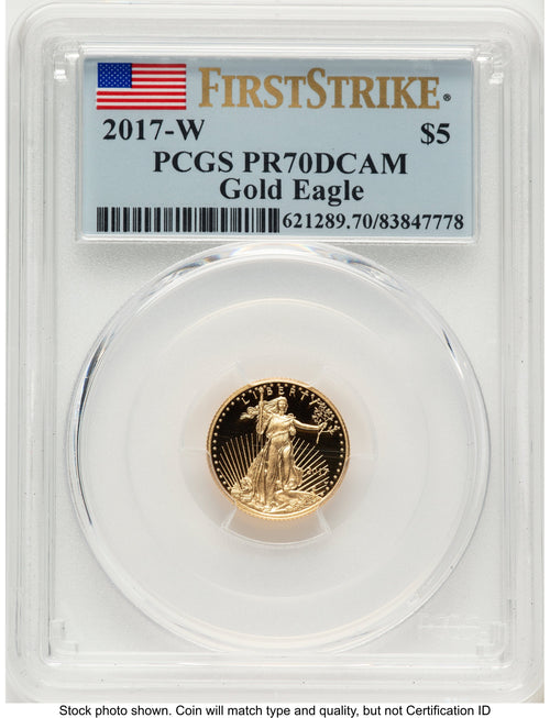 2017-W Proof Gold Eagle 1/10 oz FS Flag PCGS PR70