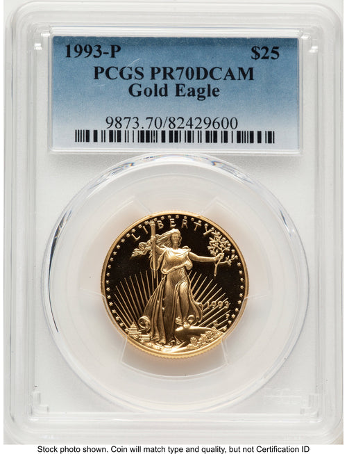 1993-P Proof Gold Eagle 1/2 oz Blue Gradient PCGS PR70