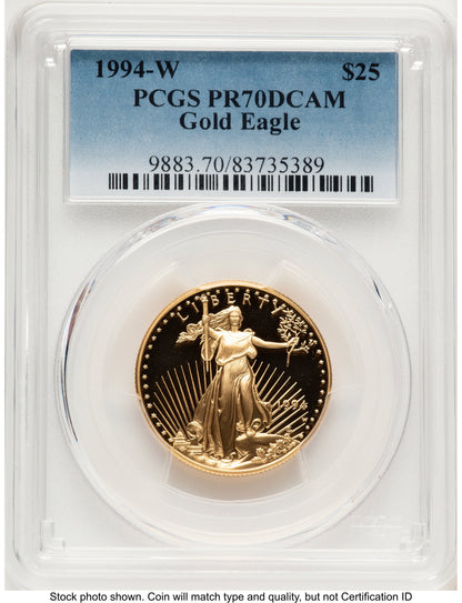 1994-W Proof Gold Eagle 1/2 oz Blue Gradient PCGS PR70