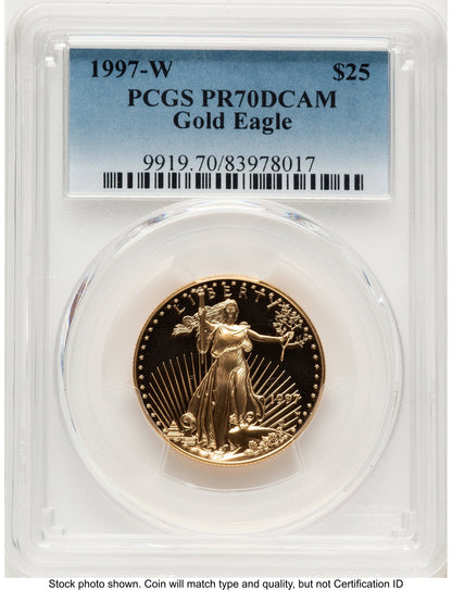 1997-W Proof Gold Eagle 1/2 oz Blue Gradient PCGS PR70