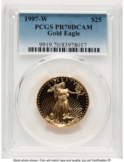 1997-W Proof Gold Eagle 1/2 oz Blue Gradient PCGS PR70