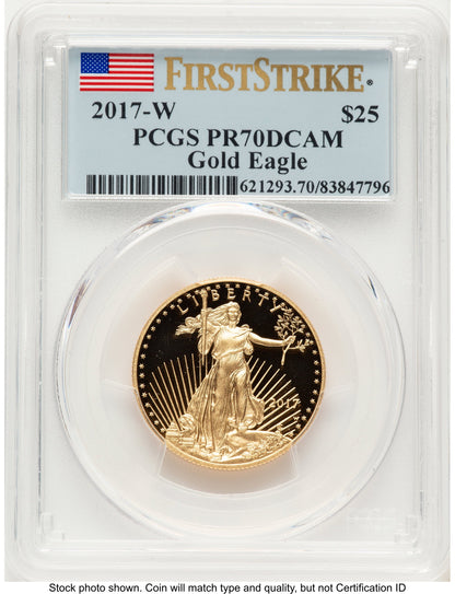 2017-W Proof Gold Eagle 1/2 oz FS Flag PCGS PR70