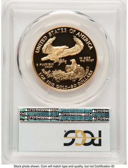 1992-W Proof Gold Eagle 1 oz Blue Gradient PCGS PR70