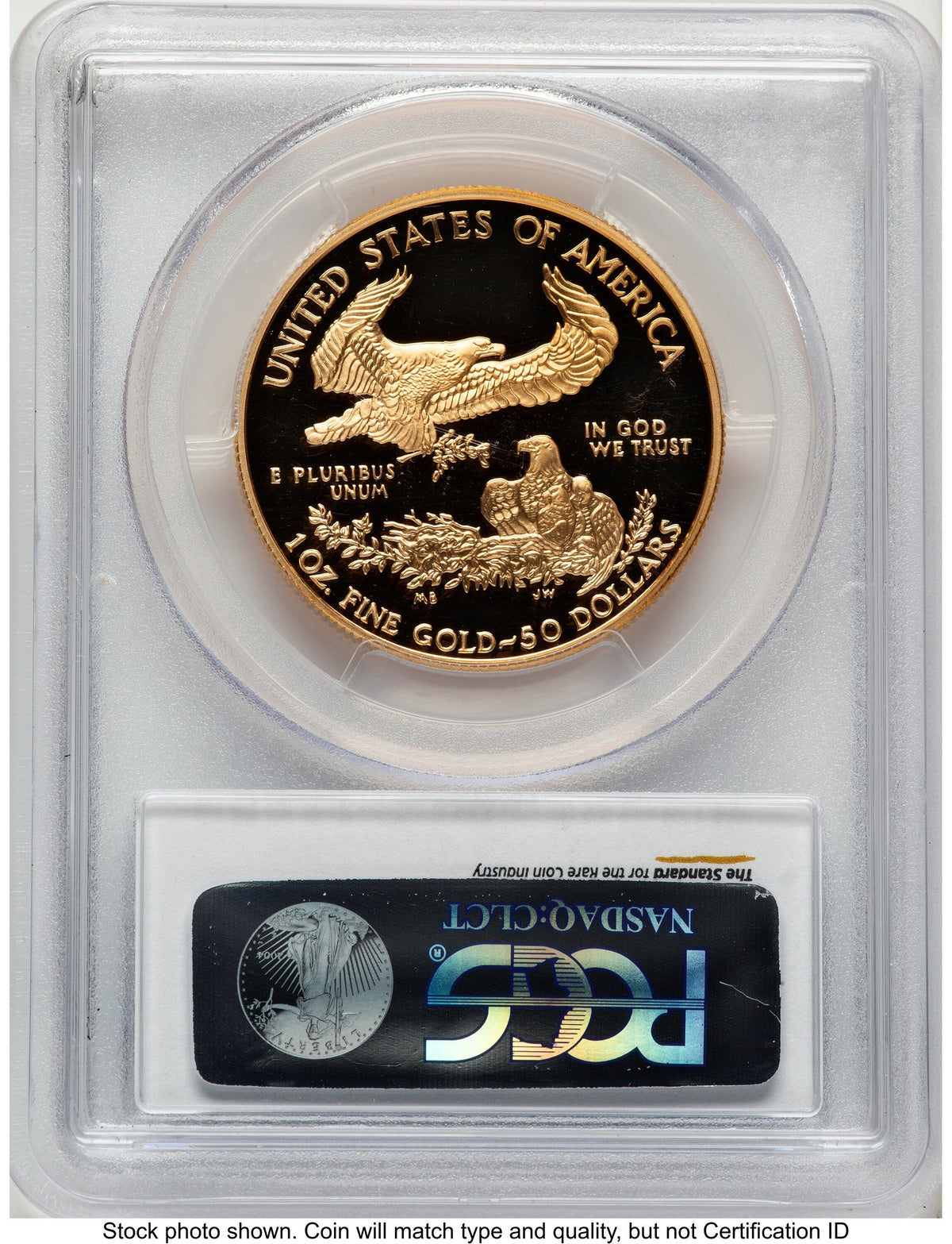 2000-W Proof Gold Eagle 1 oz Blue Gradient PCGS PR70