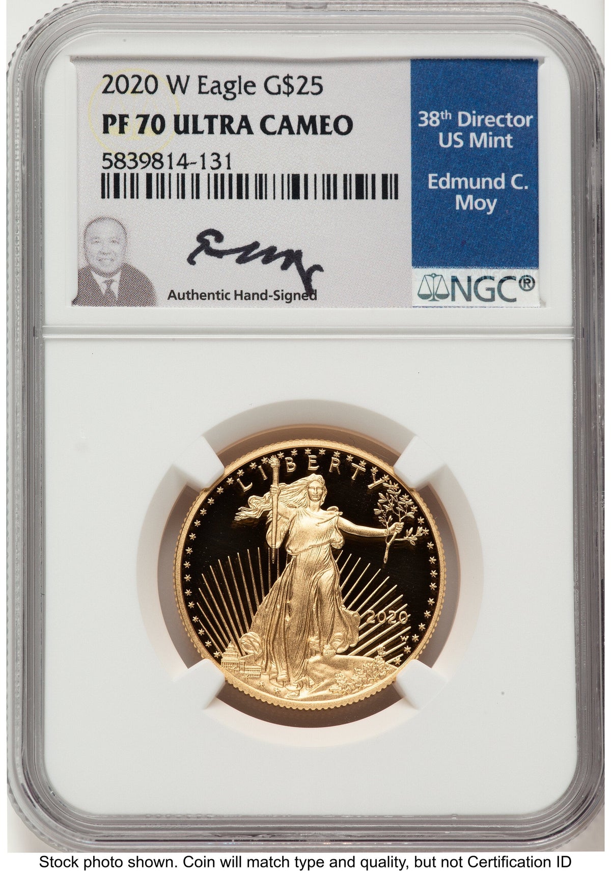 2020-W Proof Gold Eagle 1/2 oz NGC PF70 Ed Moy