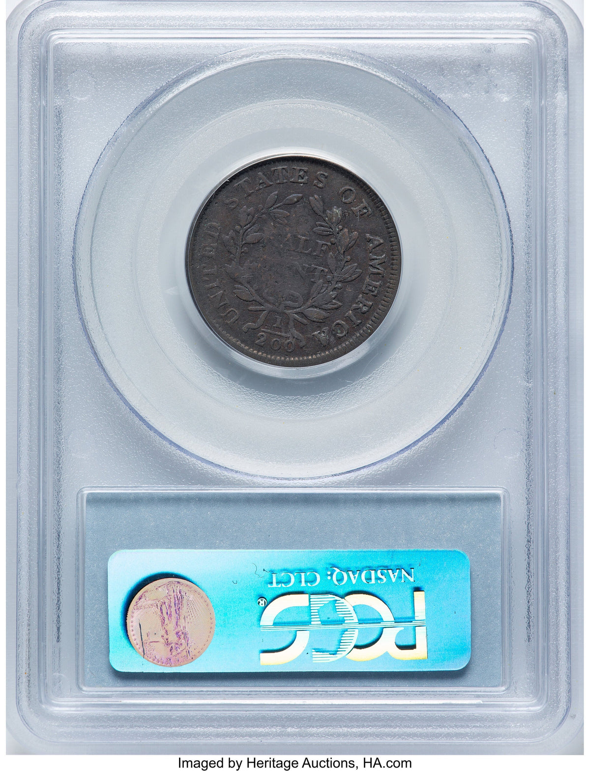 1805 1/2 C Small 5 Stems C-3 BN Half Cent PCGS F15