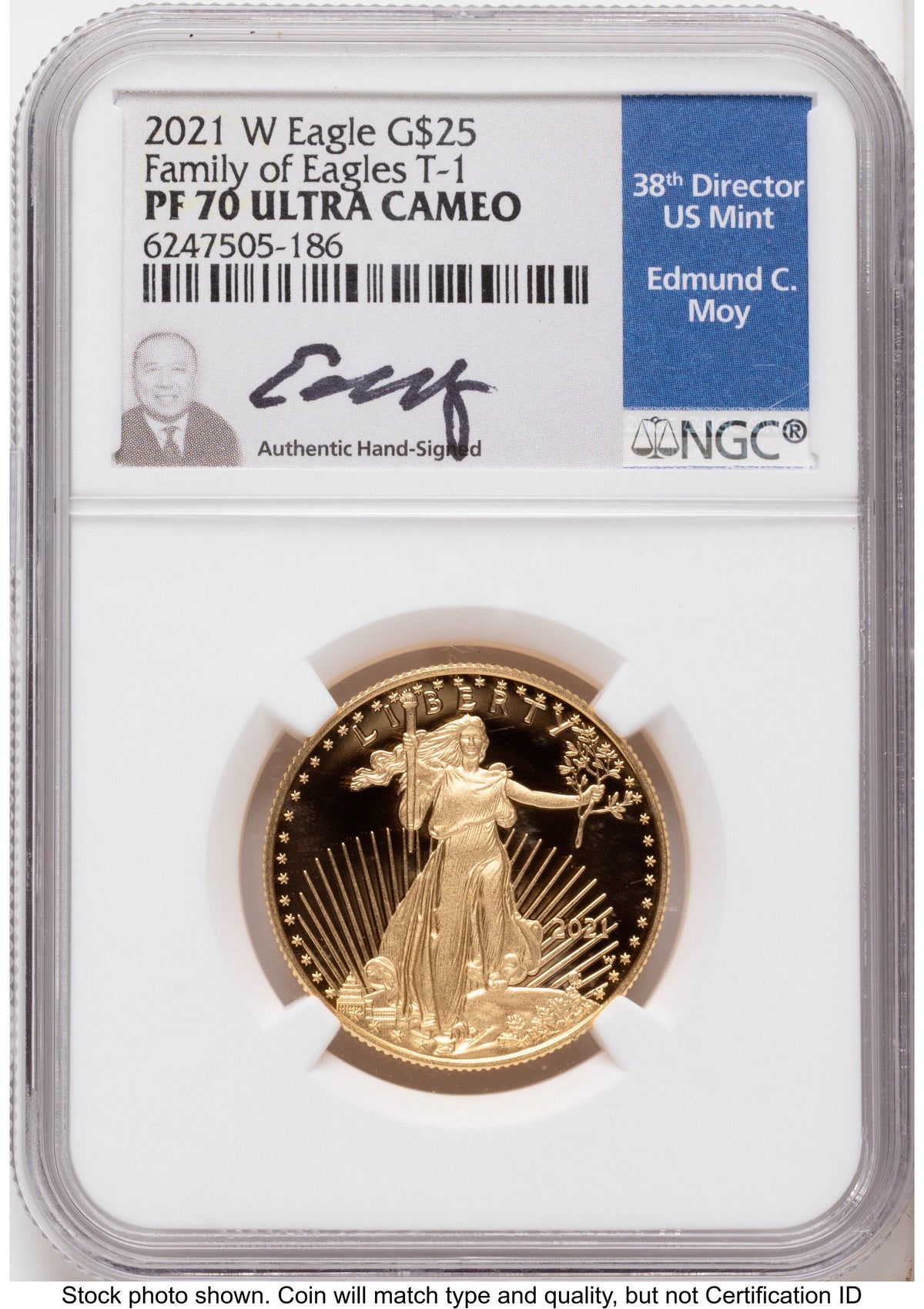 2021-W Type 1 Proof Gold Eagle 1/2 oz NGC PF70 Ed Moy