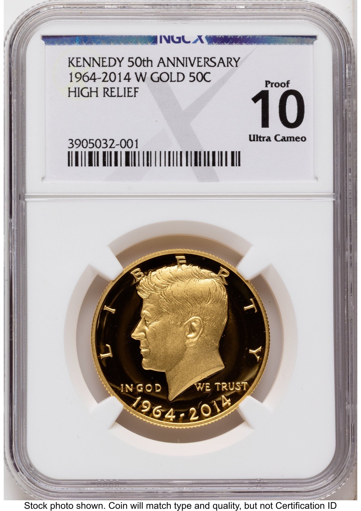 2014-W 50C Gold JFK 50th Anniversary X-Label NGC MS70