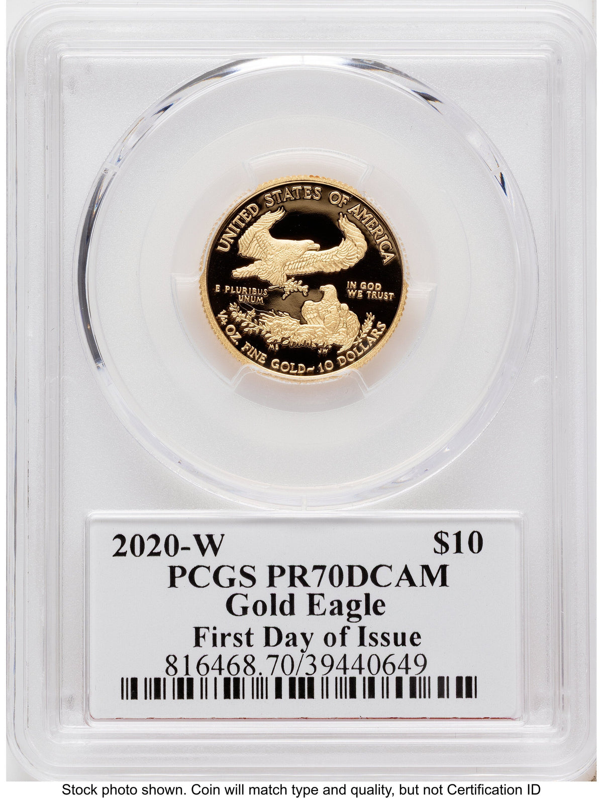 2020-W Proof Gold Eagle 1/4 oz FDI John Dannreuther PCGS PR70